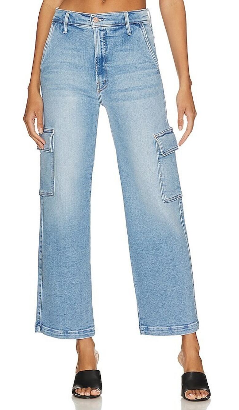 Mother Straight Up Rambler Cargo Bad Romance Ankle Cotton Blend Jeans 24